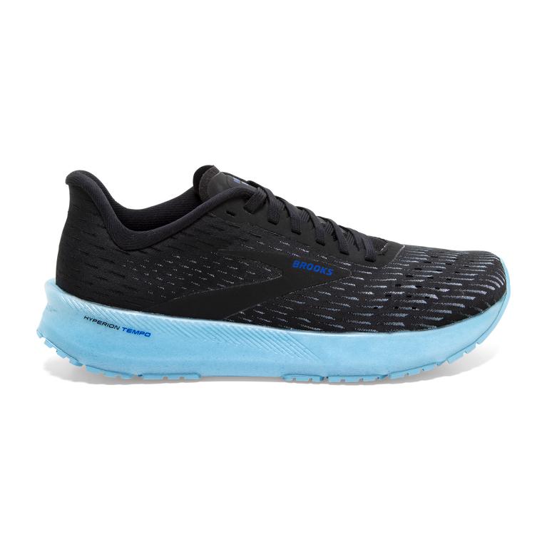 Brooks Hyperion Tempo Road Running Shoes - Men's - Black/Iced Aqua/LightSkyBlue (68792-HNBI)